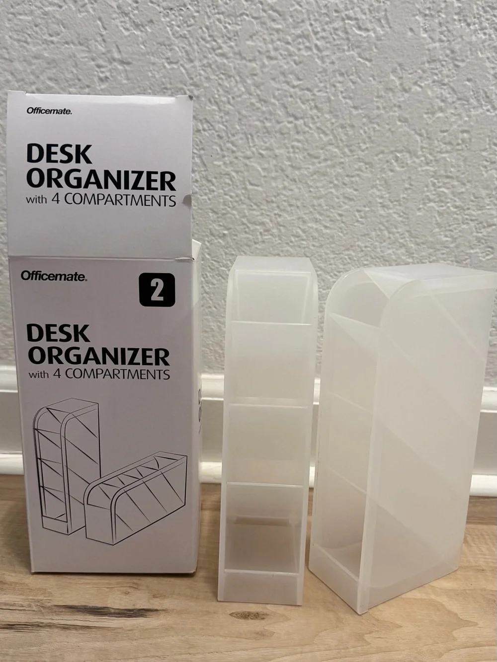 Desk Organizer with 4 Compartments - Set of 2